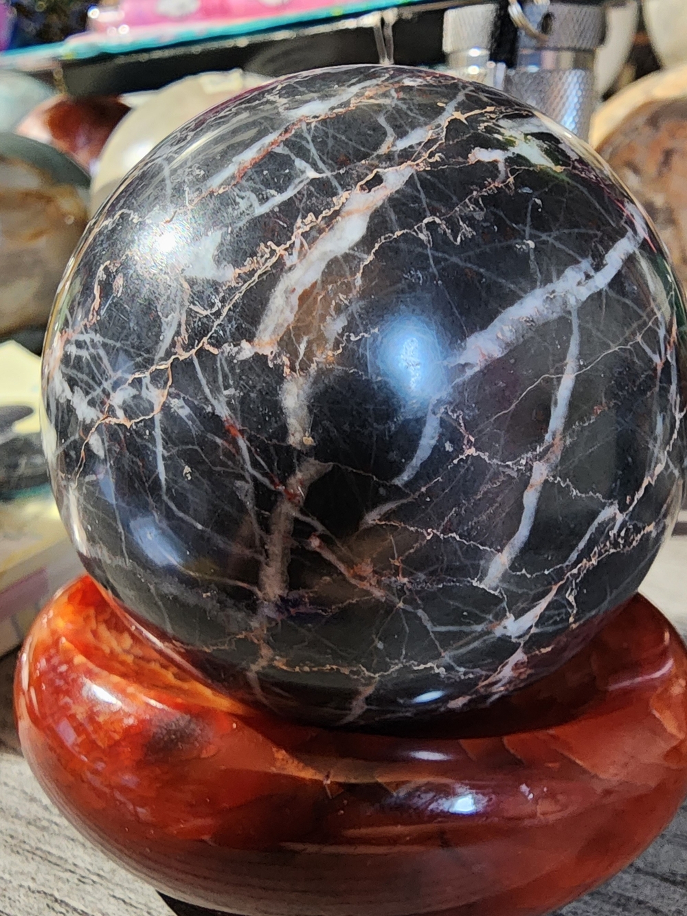 Zebra Jasper Sphere Decorative Accent - Unbranded